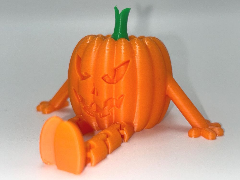 Articulated Scary Pumpkin Buddy – Poseable Halloween Pumpkin...