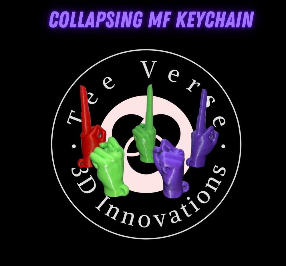 Collapsing Middle Finger Keychain